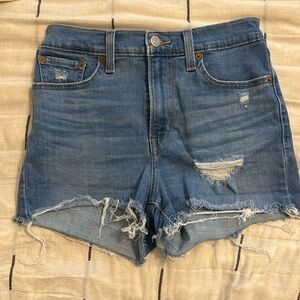 Levi high rise denim shorts